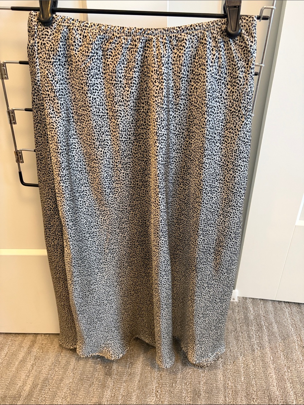 Women’s Black & White Printed Midi Skirt